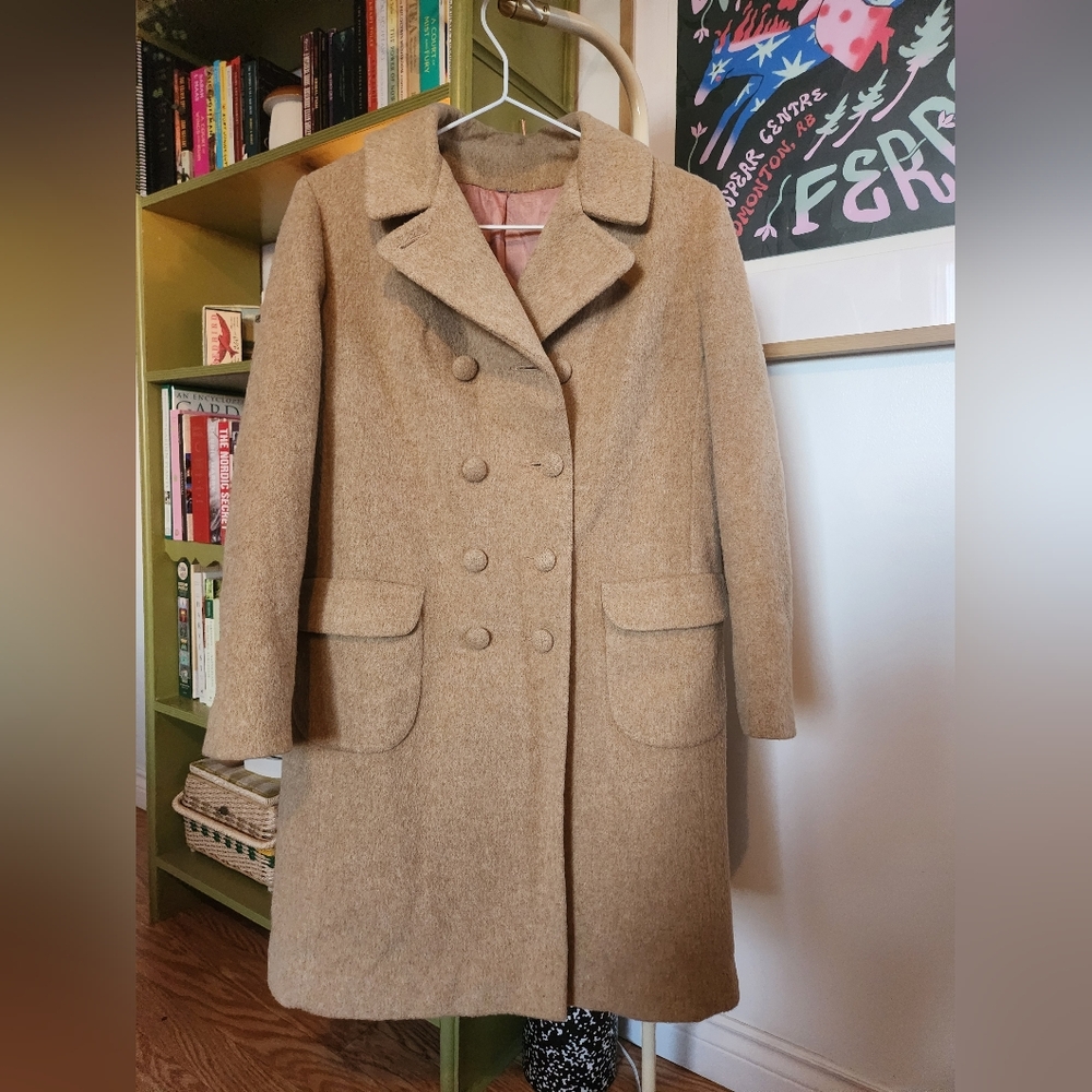 60s Vintage Tan Wool Coat